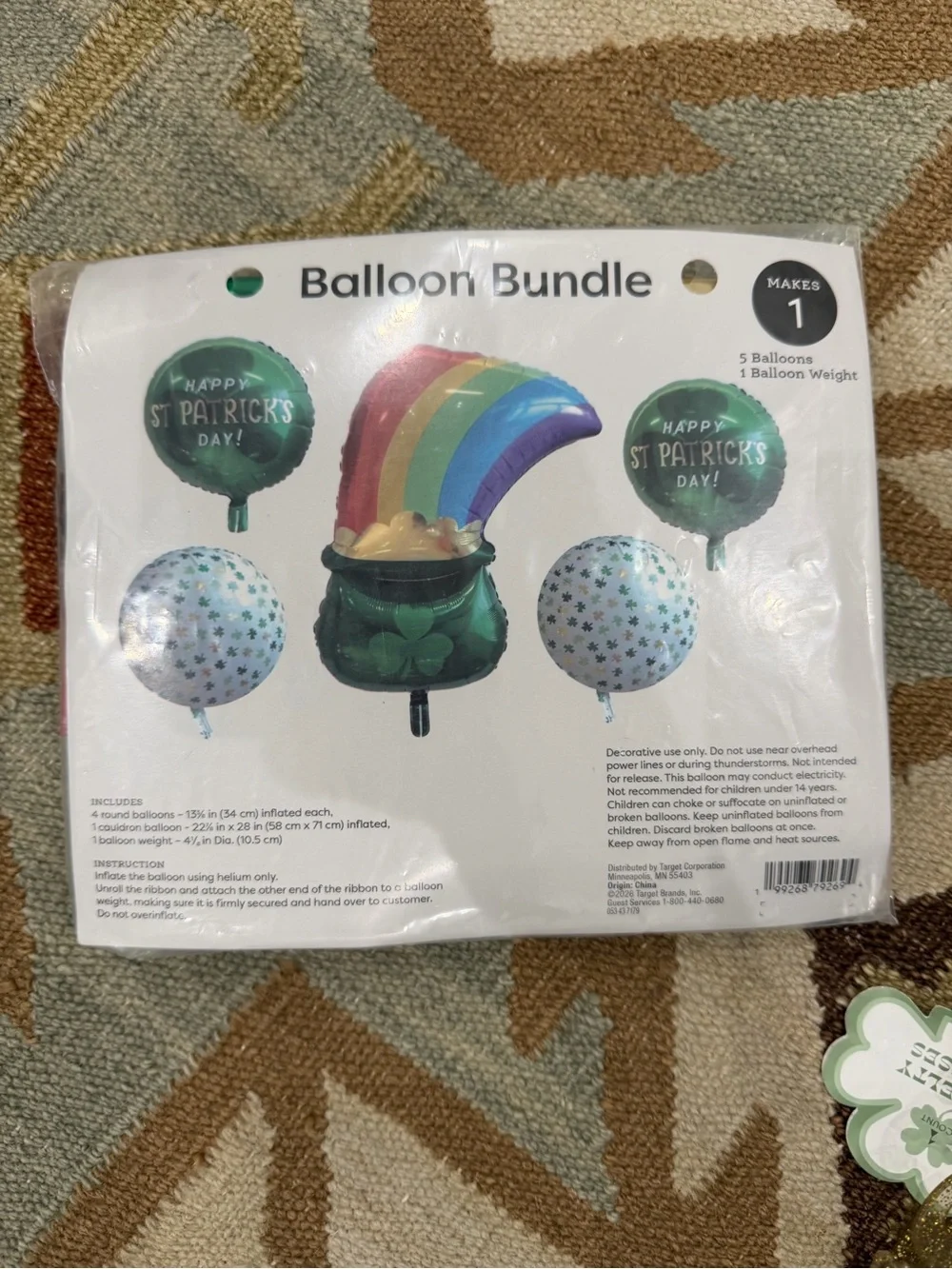 St. Patrick’s Balloon and glasses decor bundle